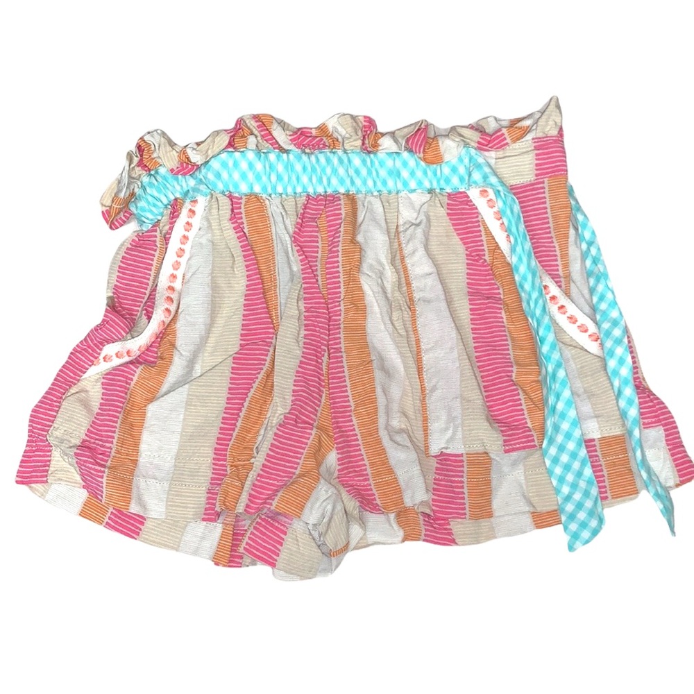Matilda Jane pink stripe she sells seashells rayon shorts size 2